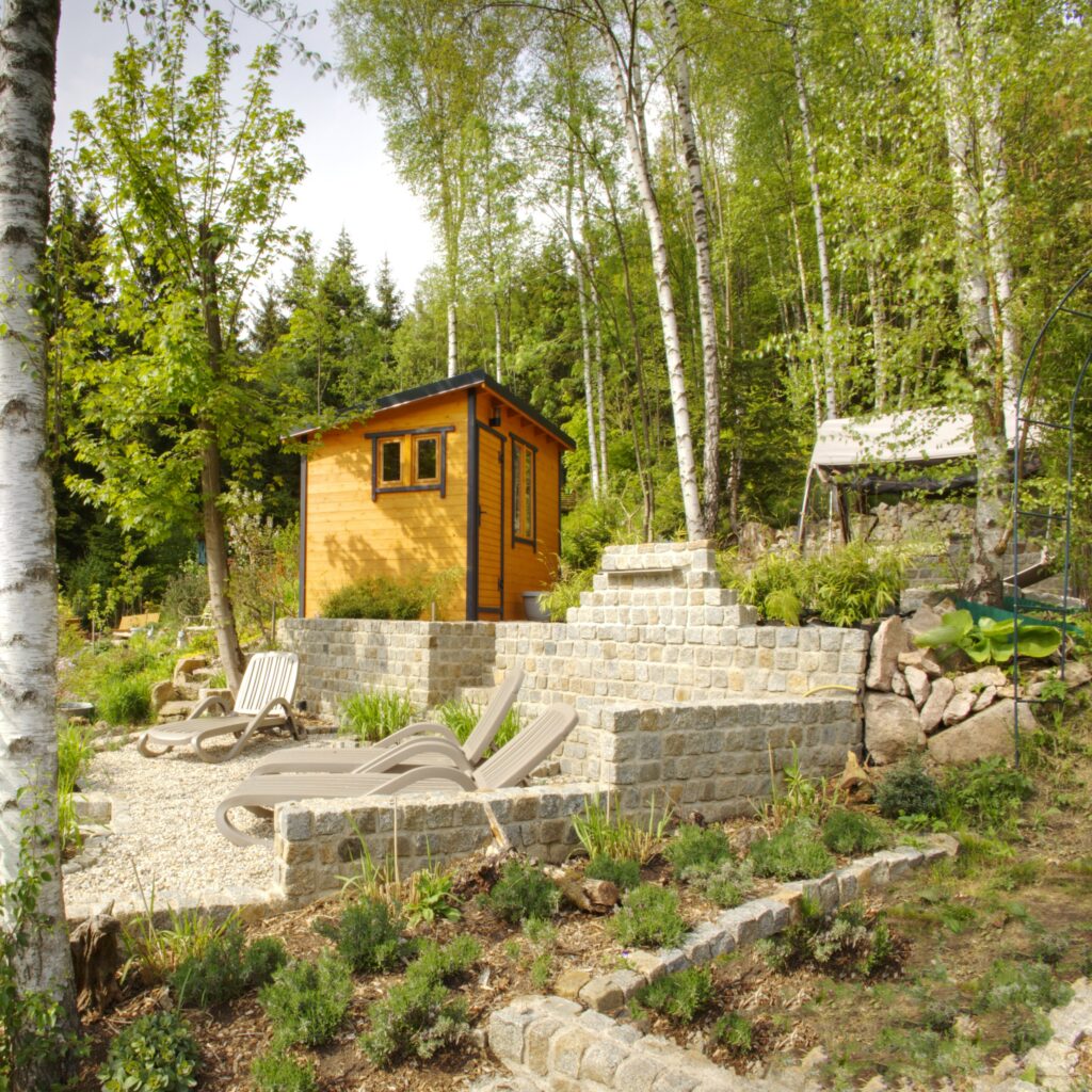 Saunahaus im Garten - Gartensauna Waldhaus Anna
